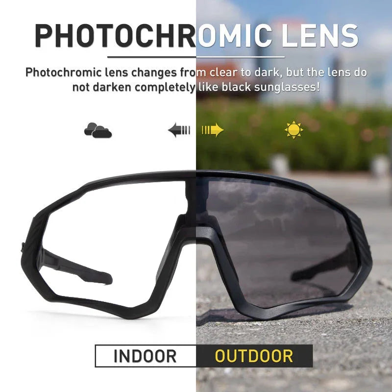 Photochromic Cycling Sunglasses Outdoor Sports Running Drving Glasses Road MTB Bicycle GogglesUV400 Safety Bike Eyewear