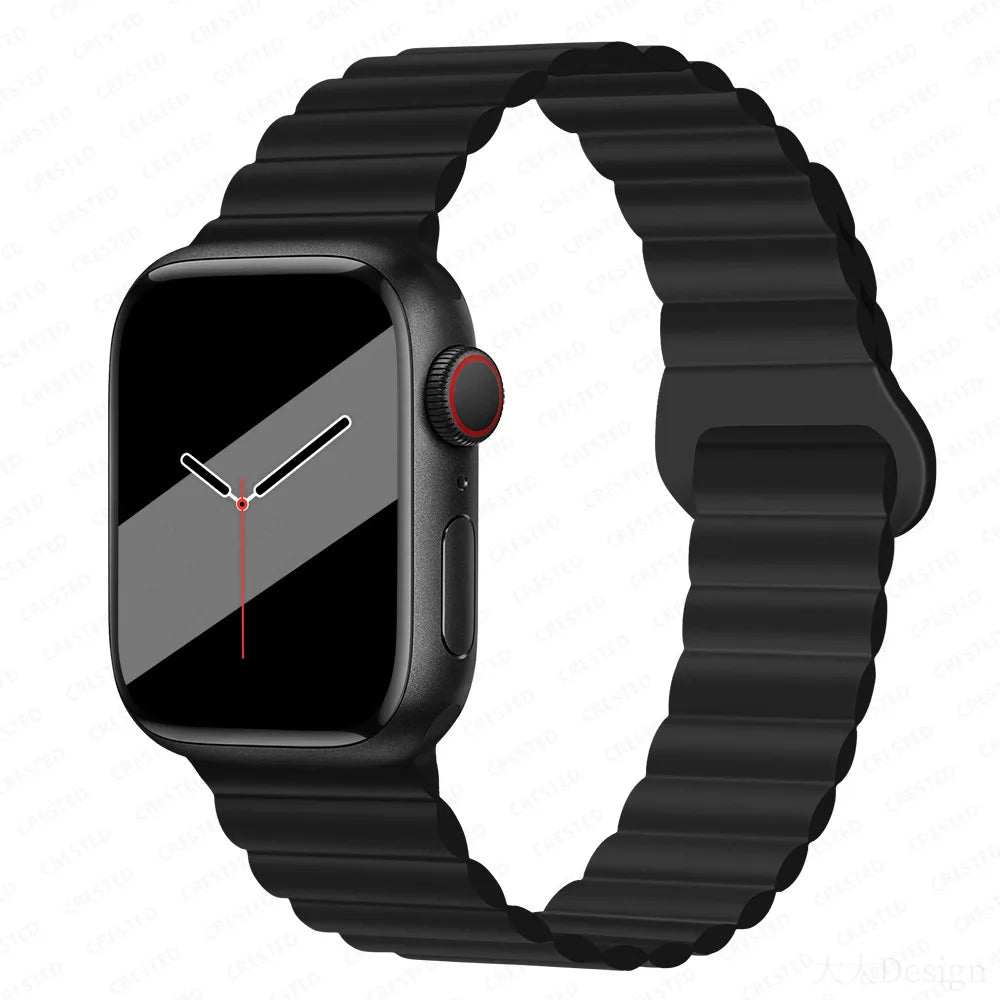 Silicone Loop Magnetic strap For Apple watch band 44mm 40mm 45mm 49mm 41mm 42 46mm Bracelet iWatch series 8 SE 6 7 Ultra 2 9 10