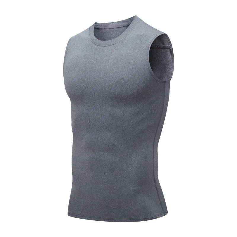 Men Compression Sport Skinny Vest Tight Tank Base Layer Sleeveless T-Shirt Top Singlet Sweatshirt Athletics Sportwear Activewear