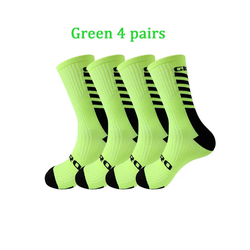 Cycling Socks Men 4 Pairs/set Biking Socks Women Sport Sweat Absorbing Breathable Football Soccer Compression Socks Wholesale