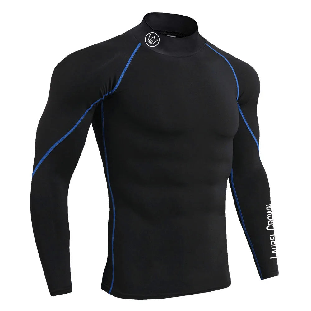 Gym Long Sleeve Shirt Men Fitness Training T-shirt Running Sport Bodybuilding Skinny Tee Tops Muscle Workout Clothing