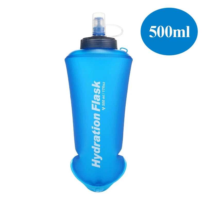 250ml 500ml 750ml TPU Soft Flask Water Bottle Ultralight Folding Collapsible Water Bottle Running Hydration Pack Waist Bag Vest