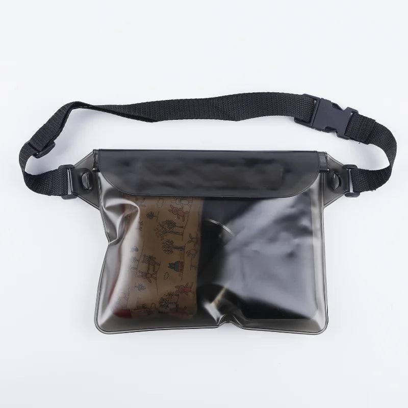 Waterproof Swimming Bag 3 Layers Sealing Drift Diving Waist Pack Bag Underwater Mobile Phone Bags Case Cover for Beach Sports