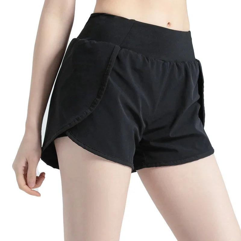 Aiithuug 2 In 1 Yoga Shorts with Pocket Gym Short Running Short High Waist Tummy Control Jogging Shorts Sports Pants Golf Skirts