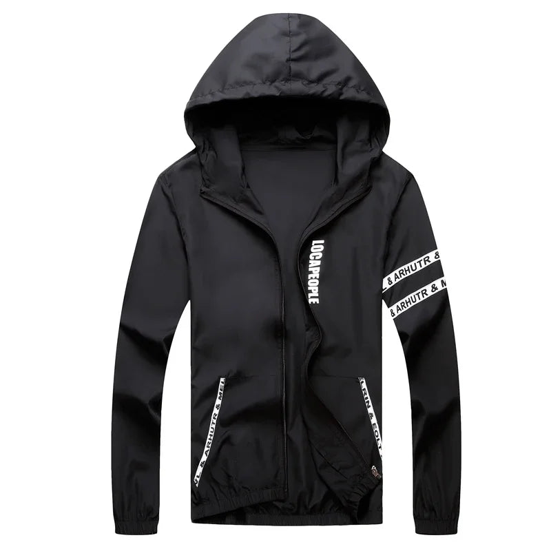 Men`s windbreaker summer Sun protection jacket outwear sports Cycling Thinhooded coats men jaqueta masculina Brand clothing