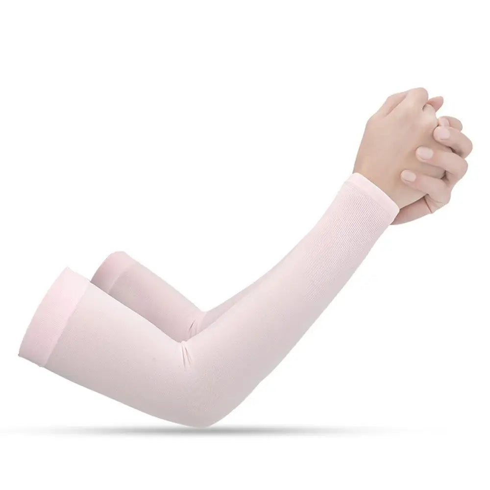 Summer Cycling Sleeve Cooling Ice Silk Arm Cover Anti-UV Arm Sleeves Running Sport Sun Protection Woman Men Fingerless Gloves