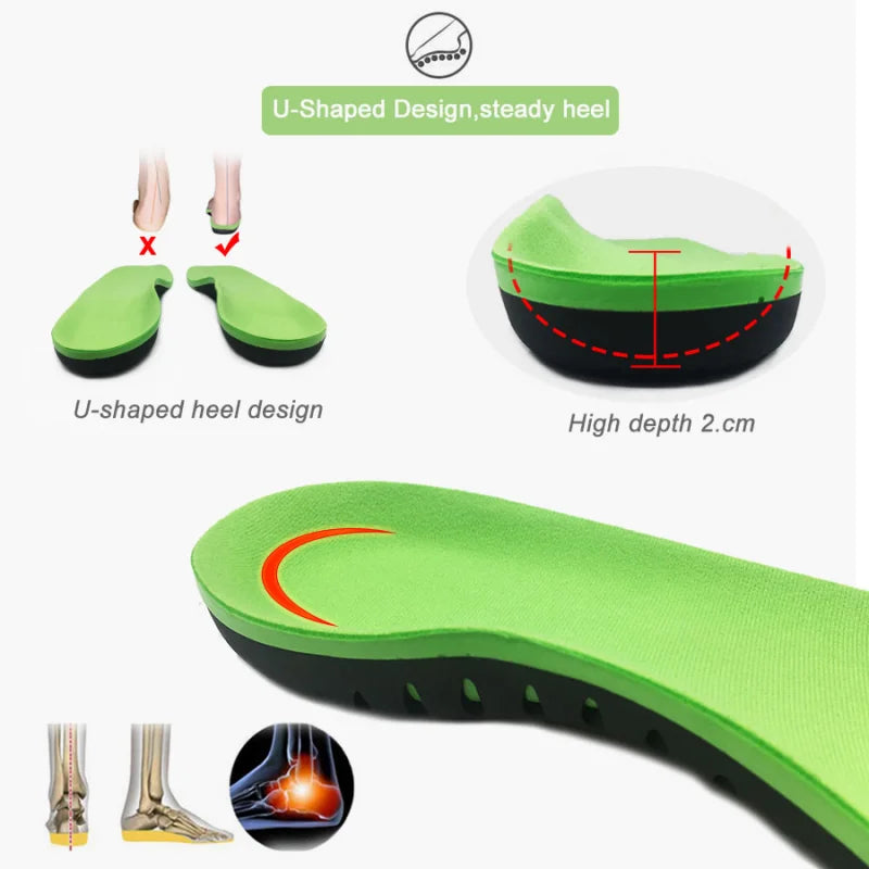 EVA Orthopedic Shoes Sole Insoles For feet Arch Foot Pad X/O Type Leg Flat Foot Elastic Shock Absorption Comfortable Insoles