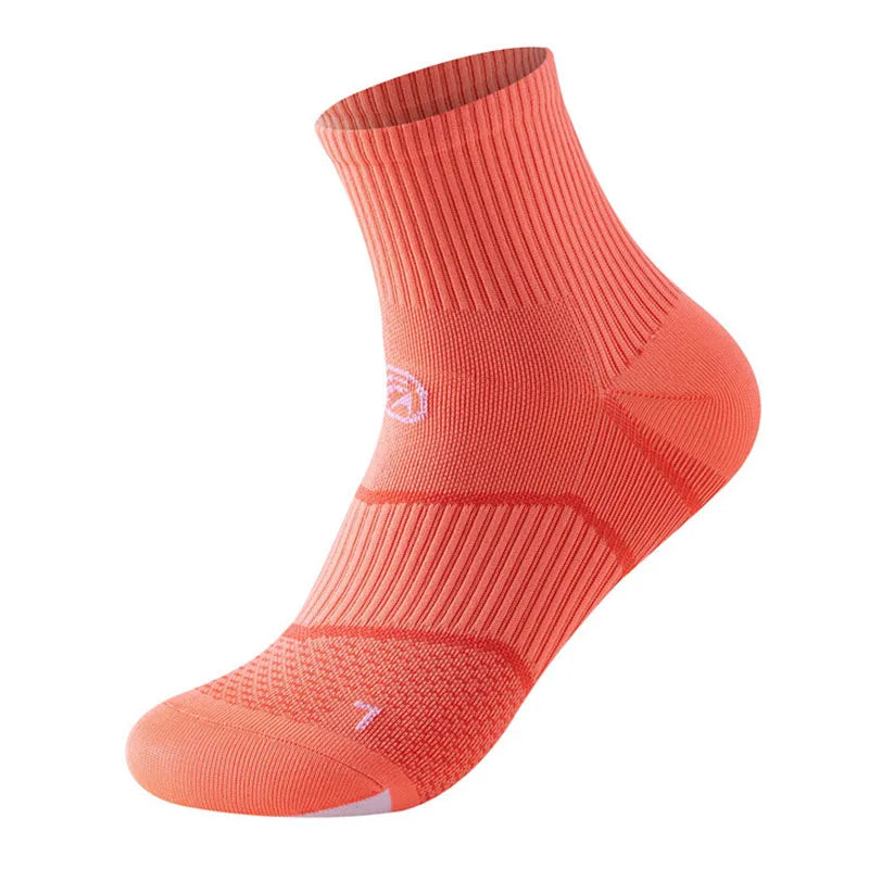 Performance Marathon Running Compression Socks Men Women Sports Quick Dry Exercise Fitness Training Thin Quarter Socks