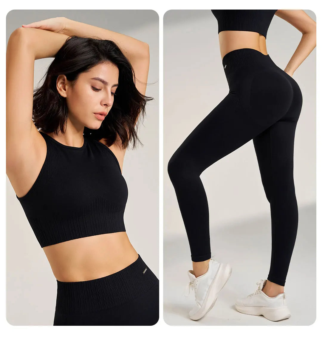 Women's Seamless Yoga Set - High Waisted Leggings & Top