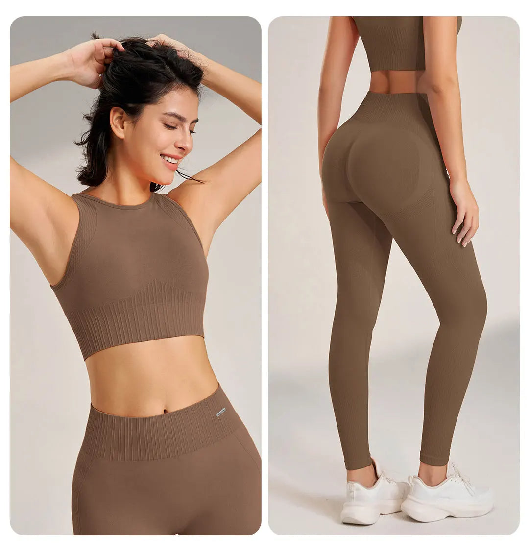 Women's Seamless Yoga Set - High Waisted Leggings & Top